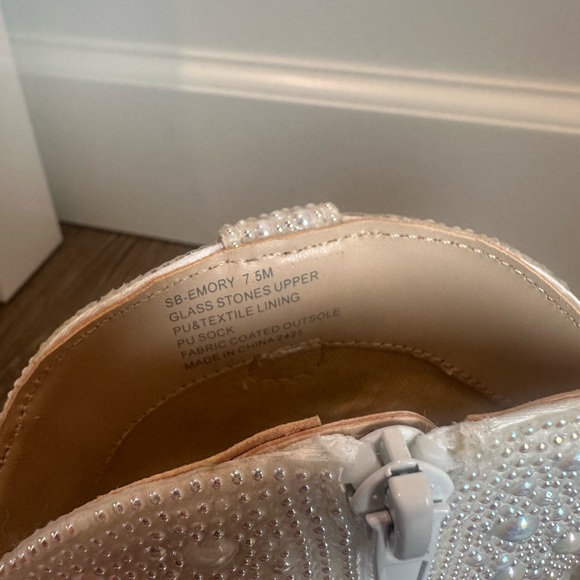 Betsey Johnson White Embellished Ankle Boots - Picture 5 of 5